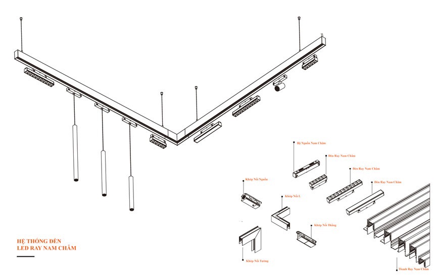 bản vẽ đèn ray nam châm 2