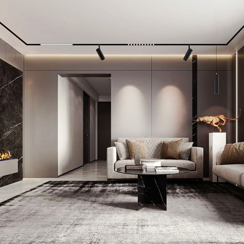 bố trí đèn ray nam châm phòng khách 2