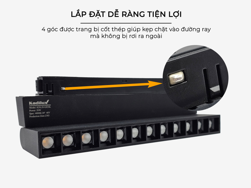 đèn ray nam châm gập 4