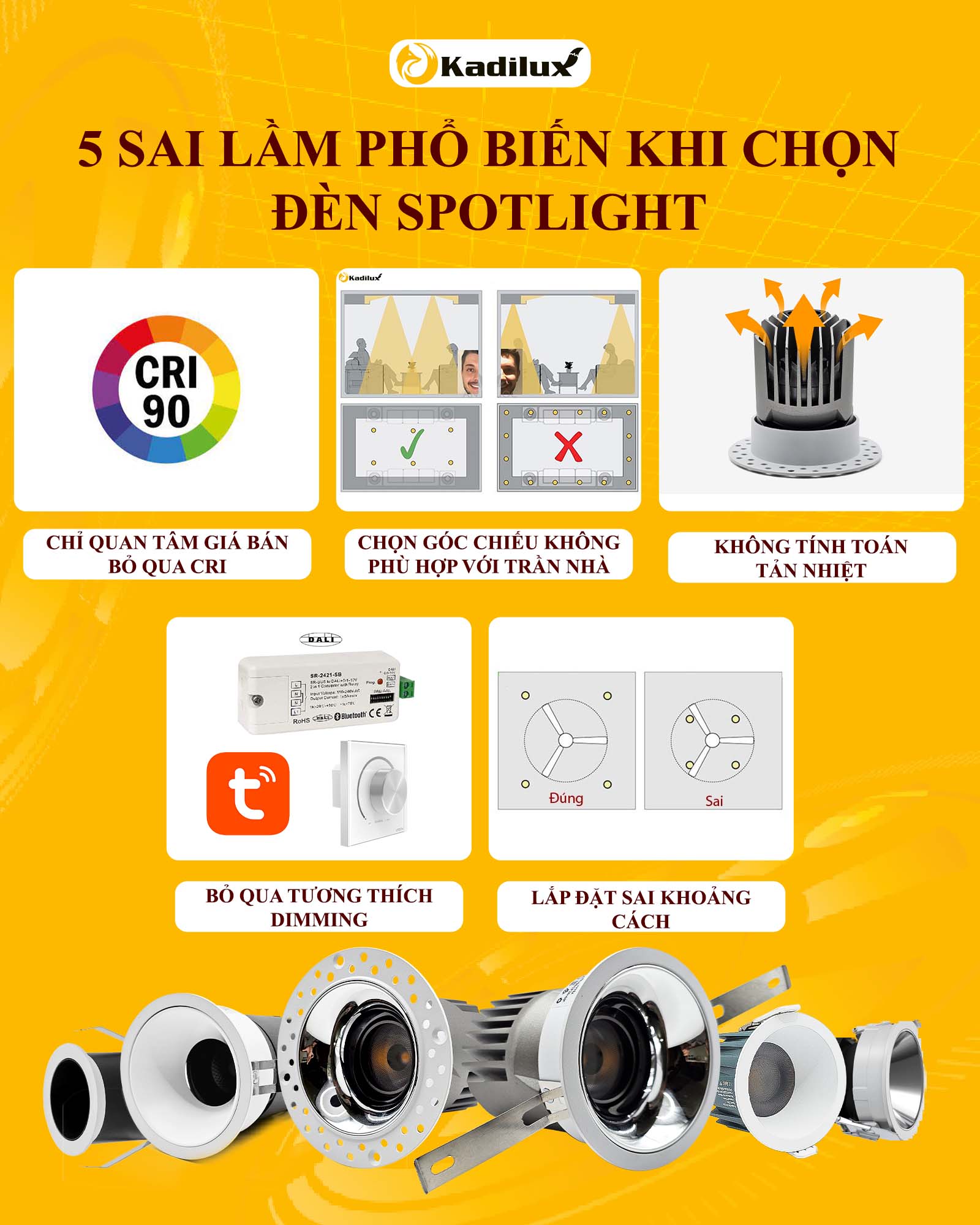 5 sai lầm phổ biến khi chọn đèn spotlight và cách khắc phục