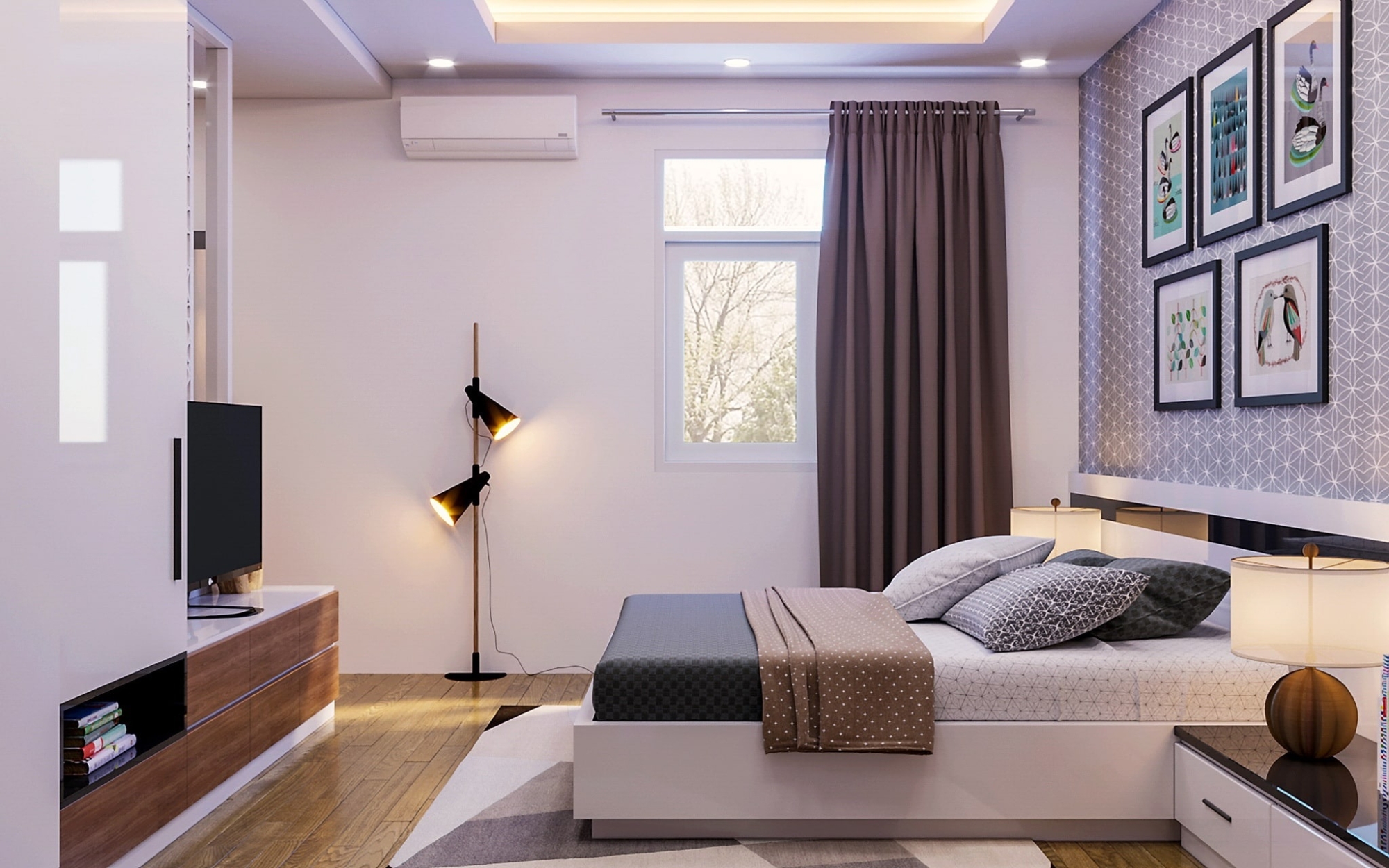 bố trí đèn spotlight phòng ngủ 5
