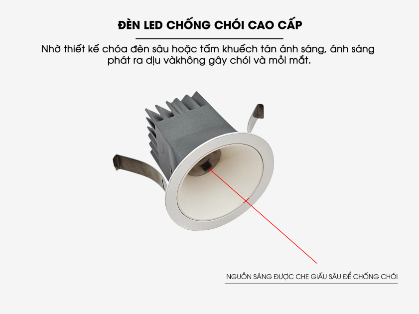 Đèn spotlight âm trần chống chói 5