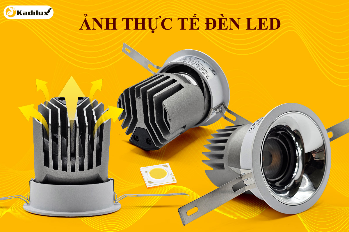 Đèn spotlight LED COB với chip CREE hiệu suất cao, thiết kế tản nhiệt nhôm