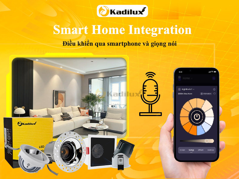 Hệ thống đèn spotlight thông minh IoT điều khiển qua smartphone và giọng nói