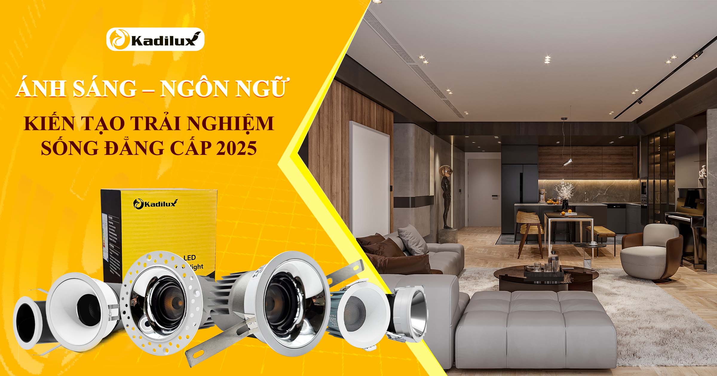 Không gian nội thất cao cấp năm 2025 với thiết kế ánh sáng hiện đại và tinh tế.