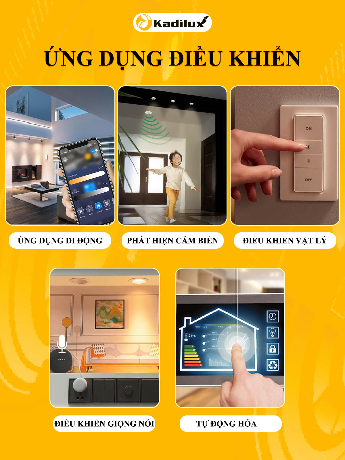 Giao diện ứng dụng điều khiển đèn spotlight thông minh trên smartphone