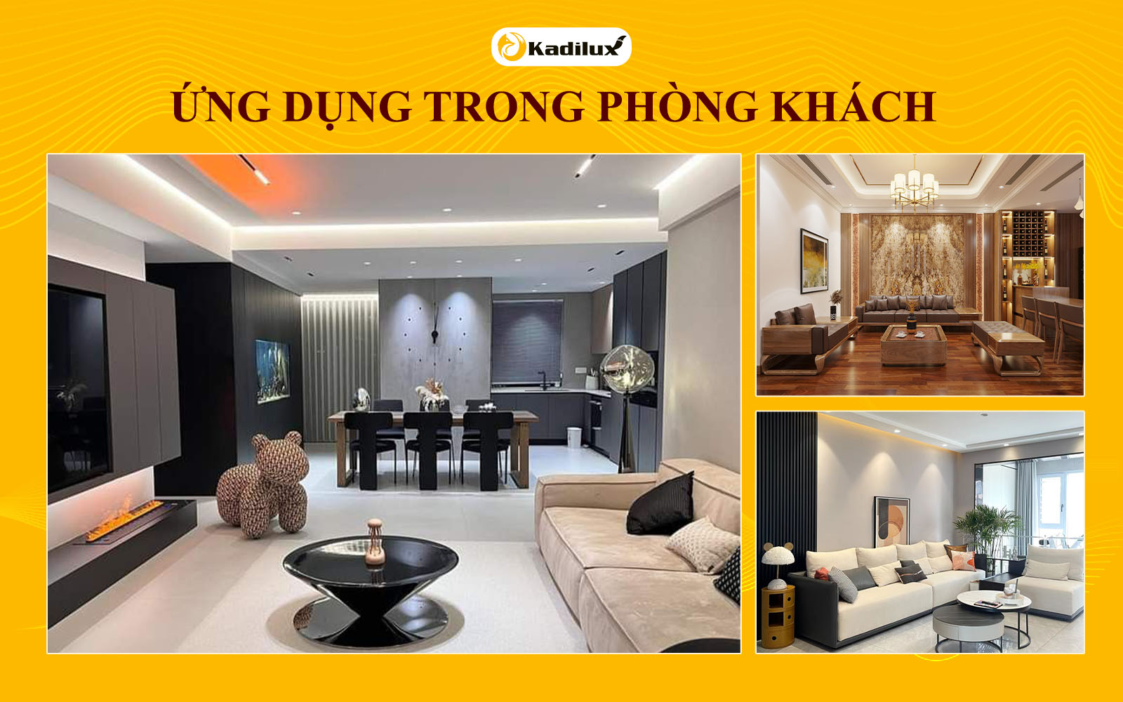 Ứng dụng đèn spotlight LED trong phòng khách hiện đại chiếu sáng tranh ảnh